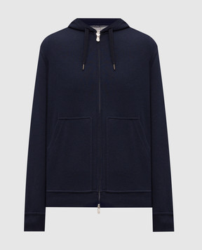 Brunello Cucinelli Blue sports jacket with hood MM8319069G