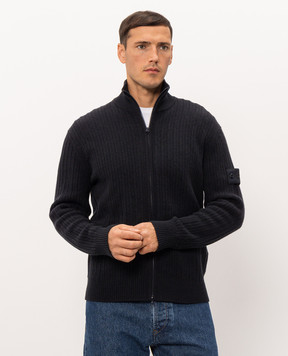 Stone Island Blue wool and cashmere cardigan L2S155100054S00FL