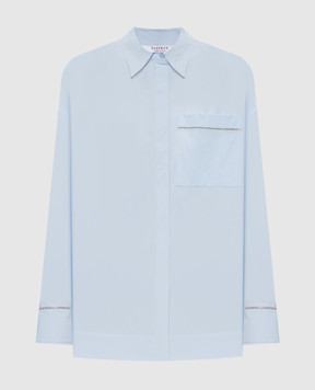 Peserico Blue shirt with a monil chain S0673908932