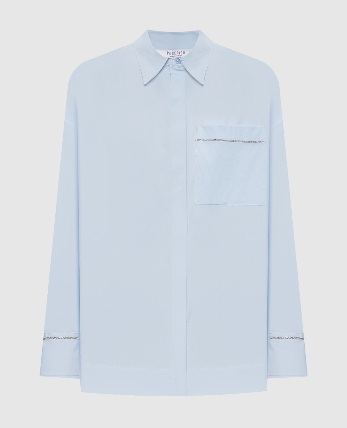 Blue shirt with a monil chain Peserico