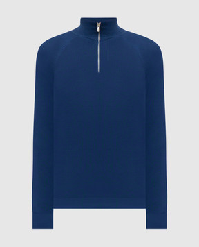 Brunello Cucinelli Blue ribbed jumper M29400104