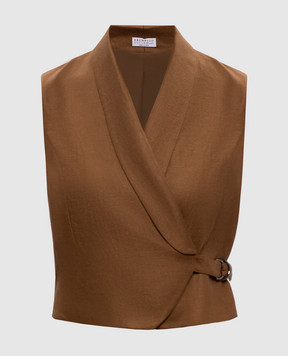 Brunello Cucinelli Brown linen vest MH527HG606