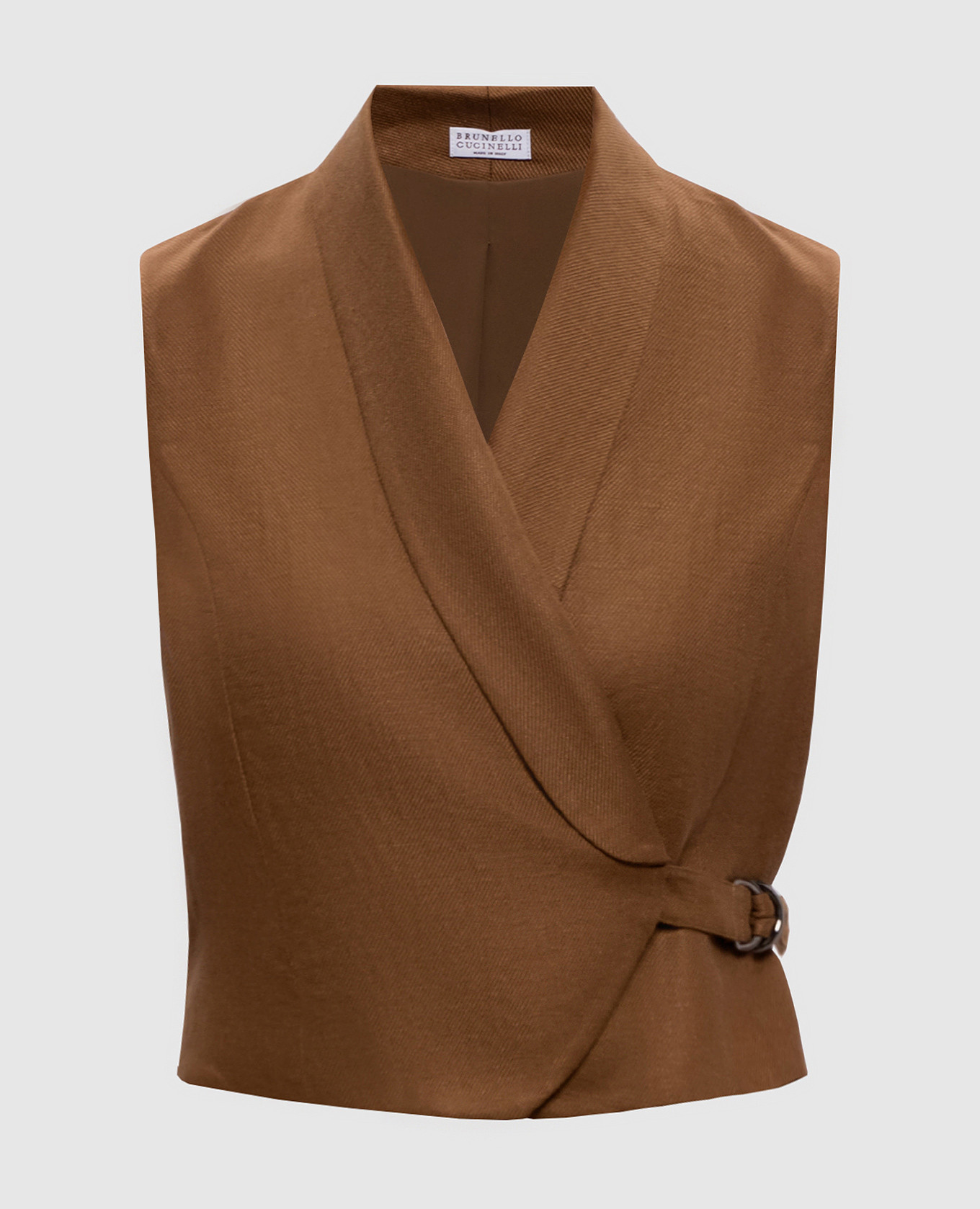 Brown linen vest