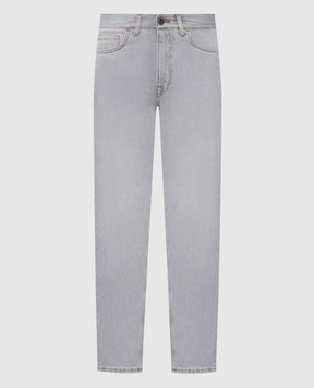 ISAIA Grey jeans with logo patch PND005DJ127