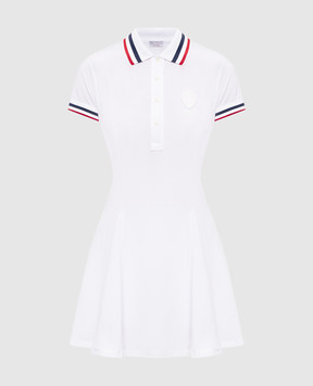 Brunello Cucinelli White polo dress with logo patch ML944A5469