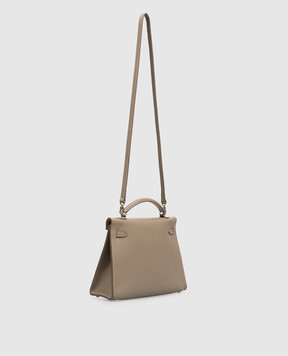 Babe Pay Pls Beige leather satchel bag 06508