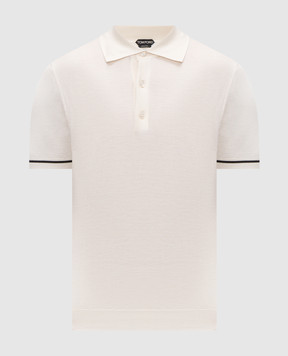 Tom Ford White cashmere and silk polo shirt KPS032YMK112