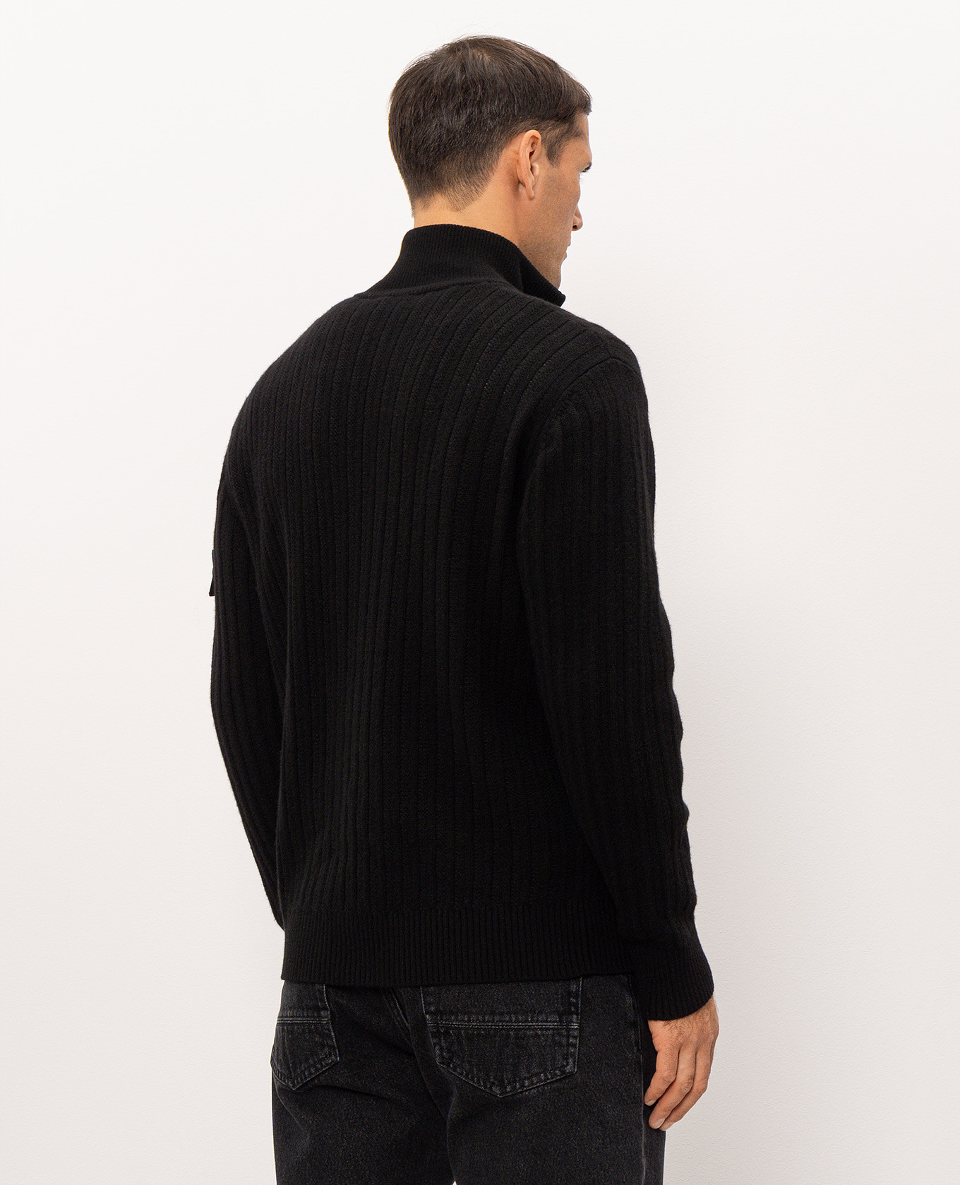 Black wool and cashmere cardigan Stone Island 4