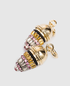 La DoubleJ Golden Lantern earrings with crystals EAR0066BRA004SOLID