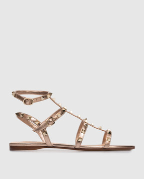 Valentino Pink Rockstud leather sandals 8W2S0A05QKH