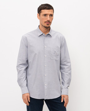 Trussardi Gray shirt with logo embroidery 5006N000054NMS150T11