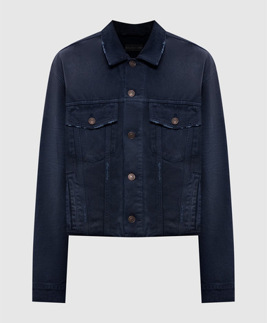 Blaue Jeansjacke mit Used-Look