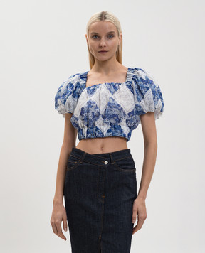 Twinset White top with a printed frame 261TP213D