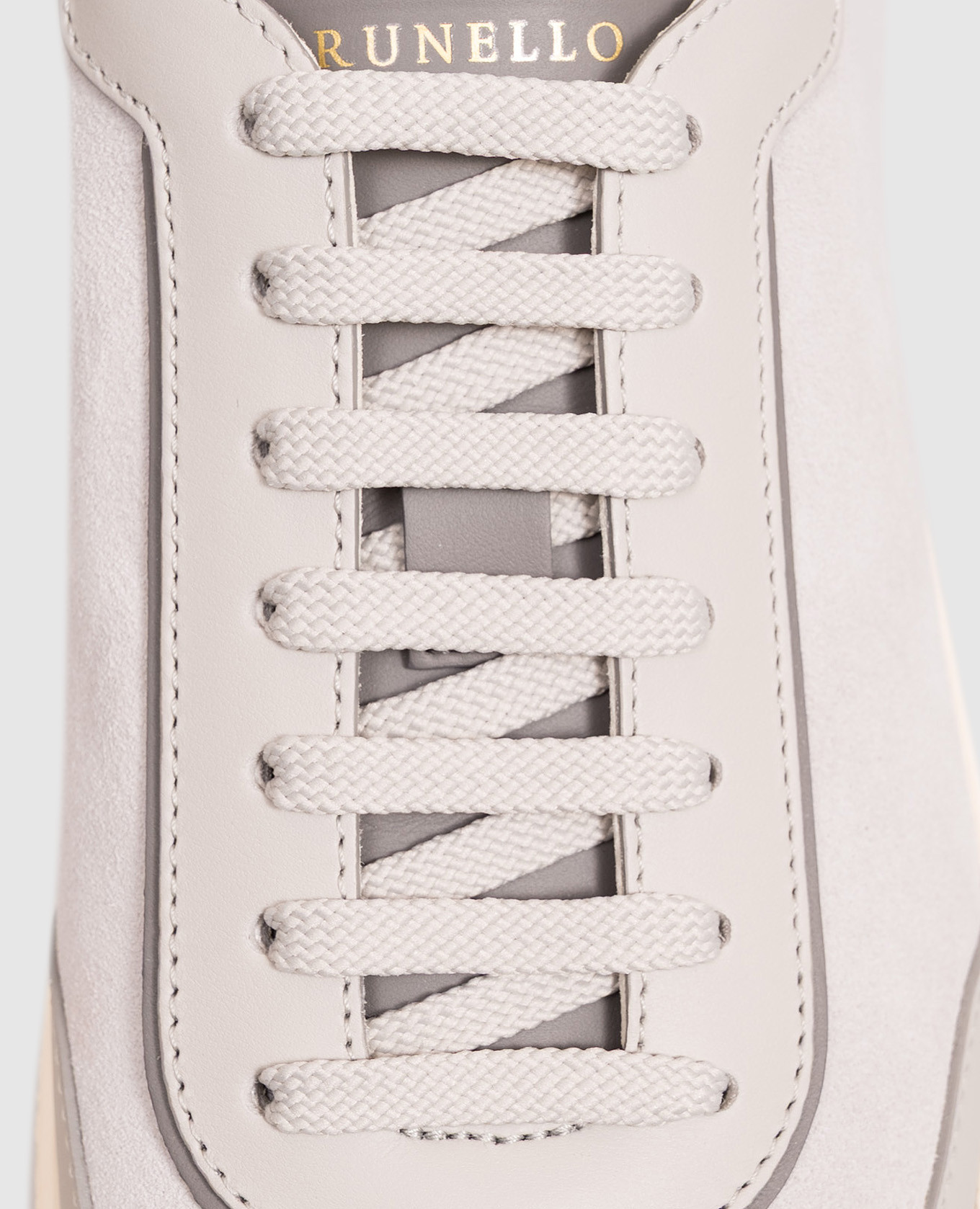Grey leather sneakers with logo print Brunello Cucinelli 5