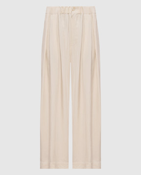 UMA WANG Beige Poetic striped pants UW3011