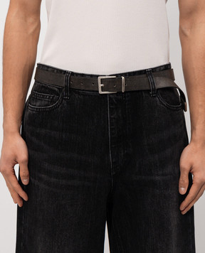 Juun.j Black leather belt with a worn effect JC618ZP065