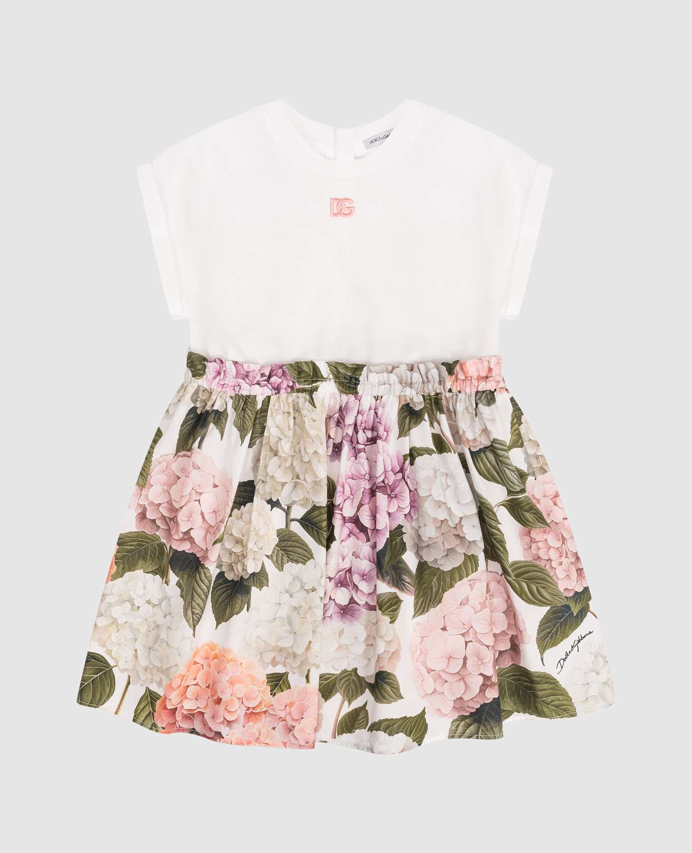 

Children's white dress with floral print Dolce&Gabbana