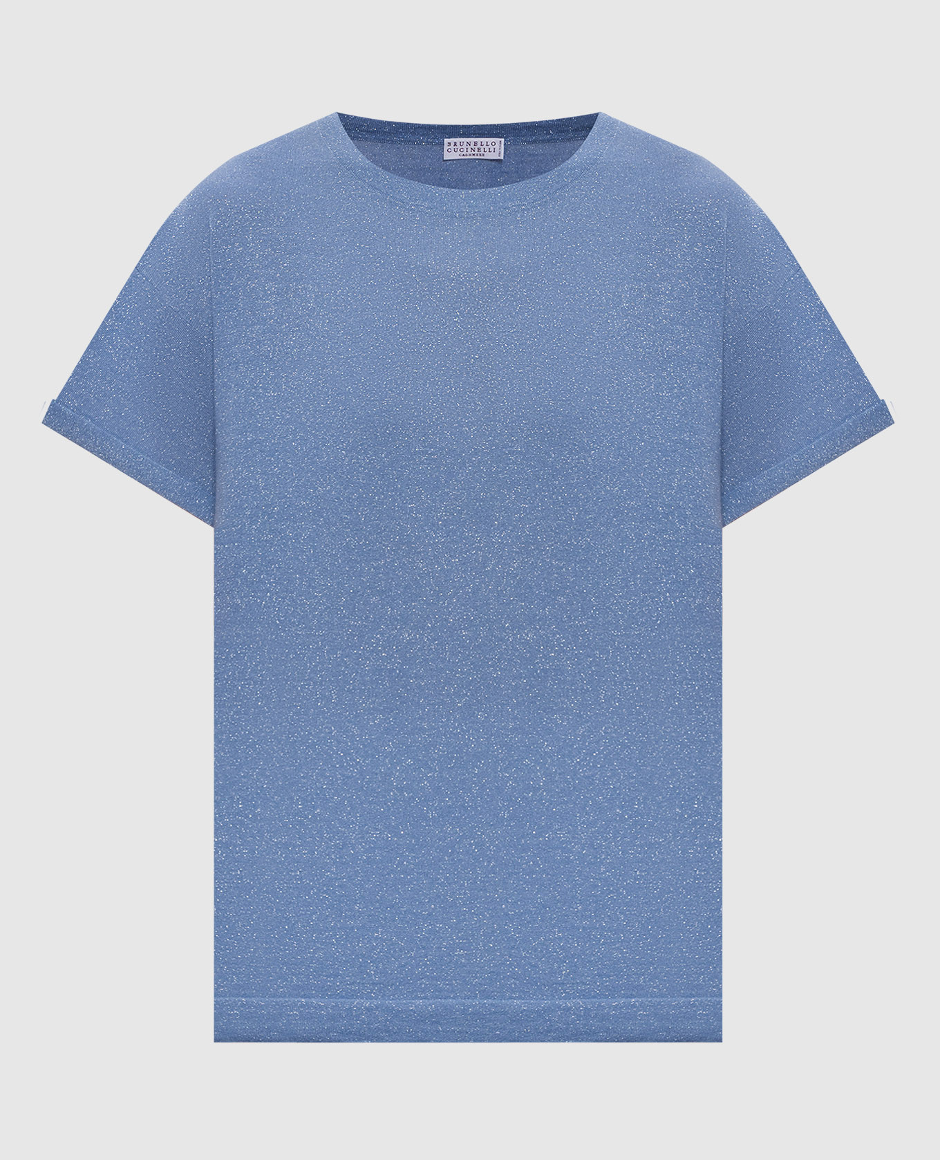 Blue cashmere and silk T-shirt