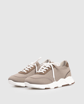 Peserico Brown sneakers with lurex A39726C0CC773