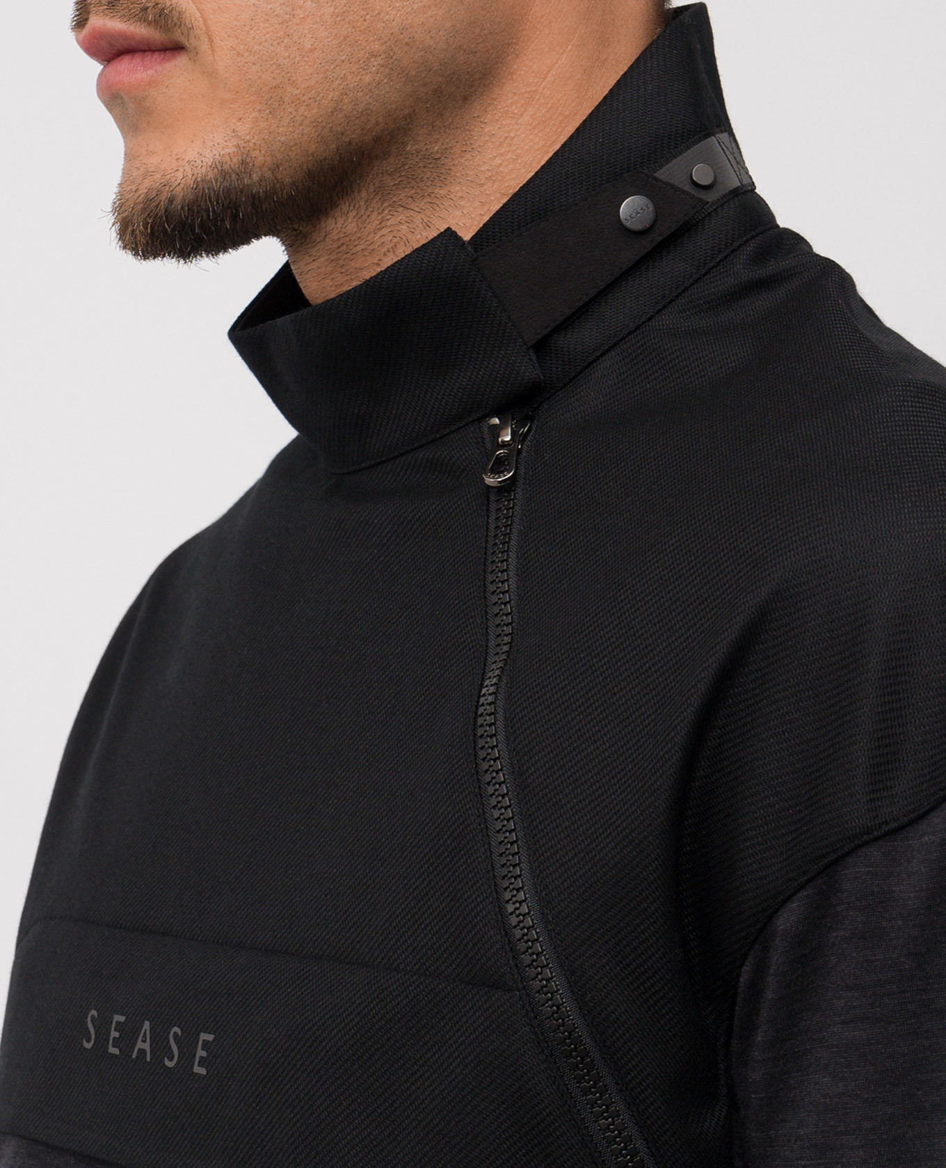 Grey wool sweatshirt with logo print Sease 5