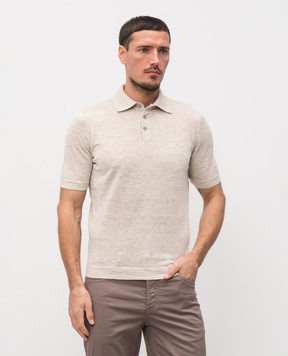 Brunello Cucinelli Beige polo with linen M2L00315