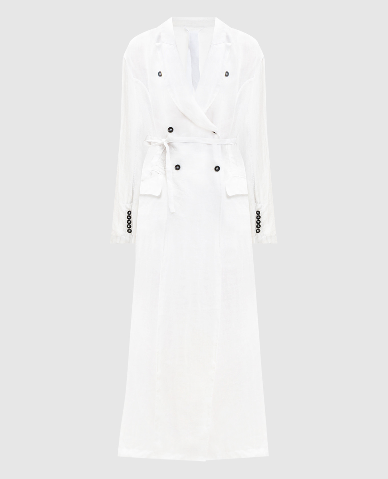 

White double-breasted extended jacket with frame Masnada