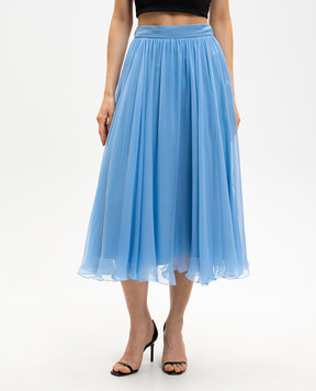 Dolce&Gabbana Blue silk skirt F4CPUTFU1UR