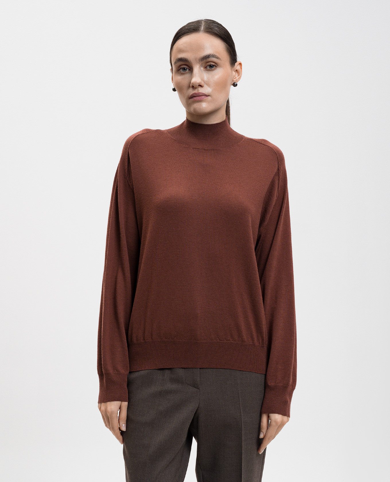 Brown wool golf Peserico 3