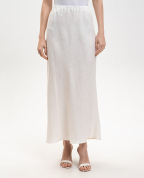 Faithfull Faye white linen midi skirt FFC16WHT