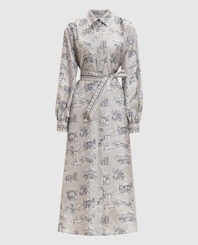 Max Mara MXMCARBONE beige silk shirt dress MXMCARBONE