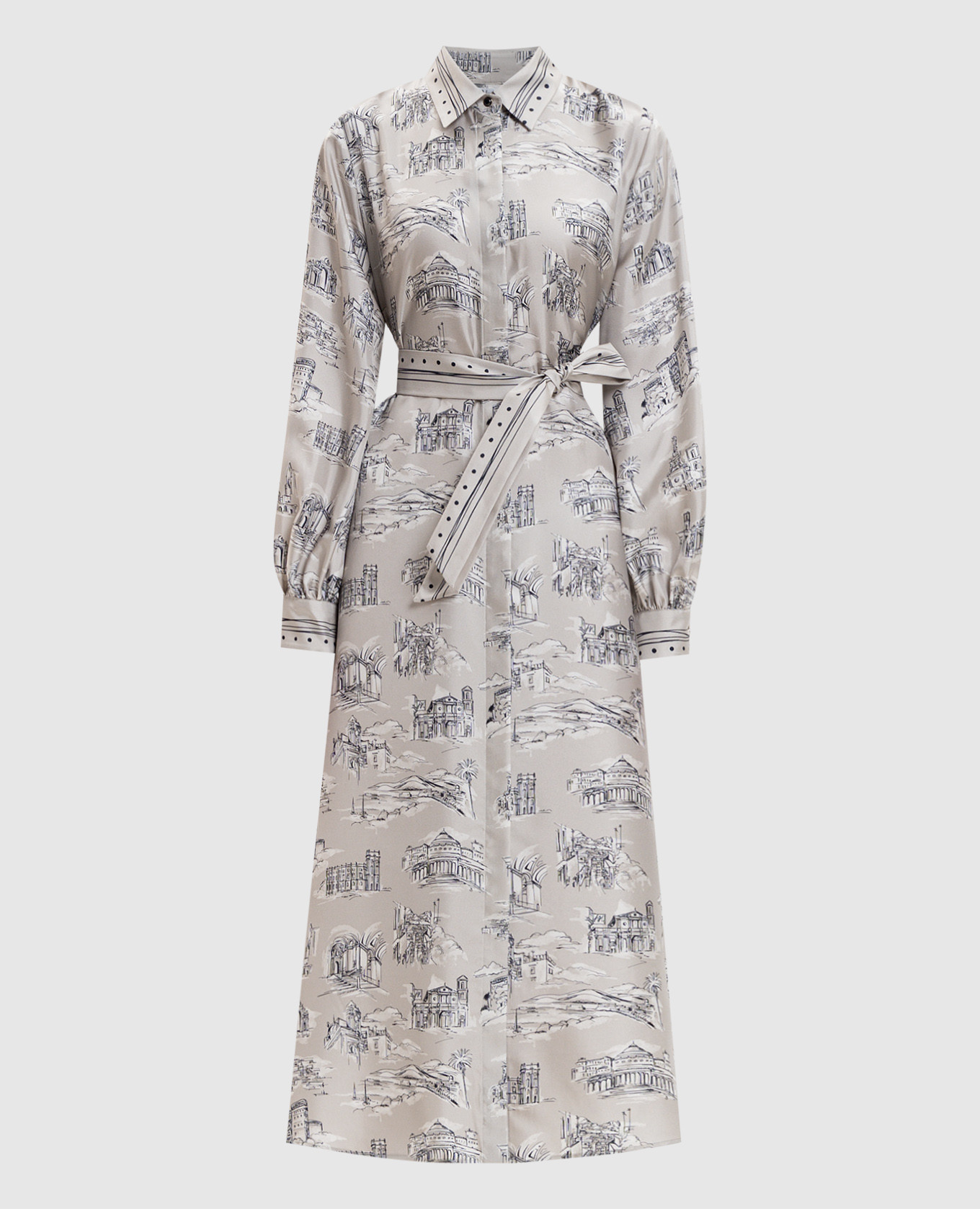 

MXMCARBONE beige silk shirt dress Max Mara