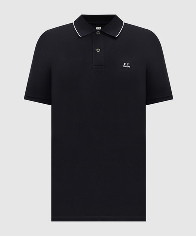 Blaues Poloshirt mit Logo