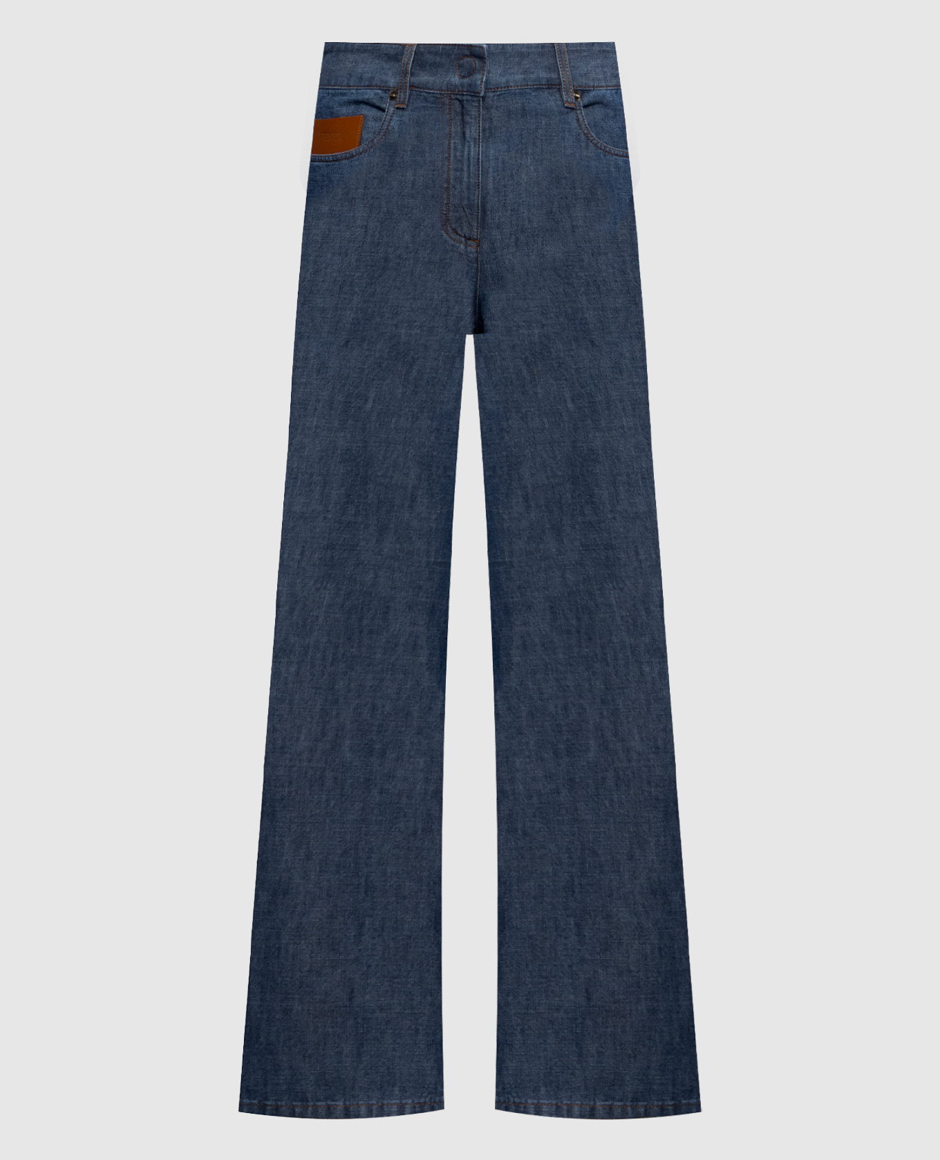 

Blue jeans with logo patch Fendi
