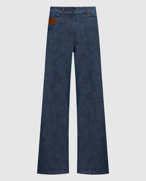 Fendi Blue jeans with logo patch FLP863AW8H