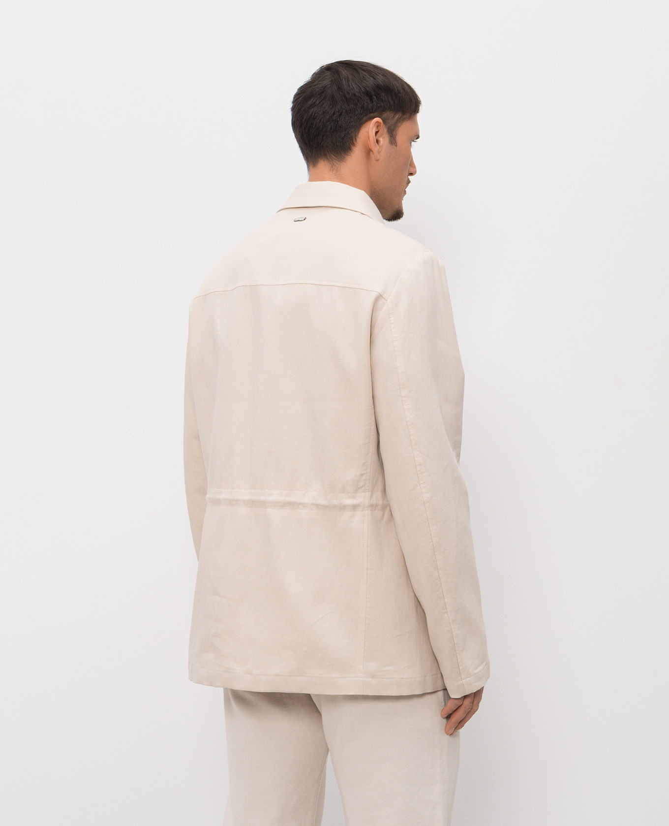 Beige linen jacket Agnona 4