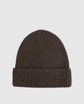 Doriani Cashmere Brown cashmere hat 142B10