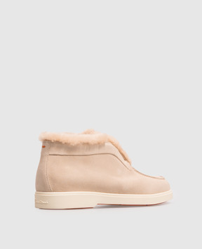 Santoni Beige suede deserts with fur WUYA58457TISAPFR