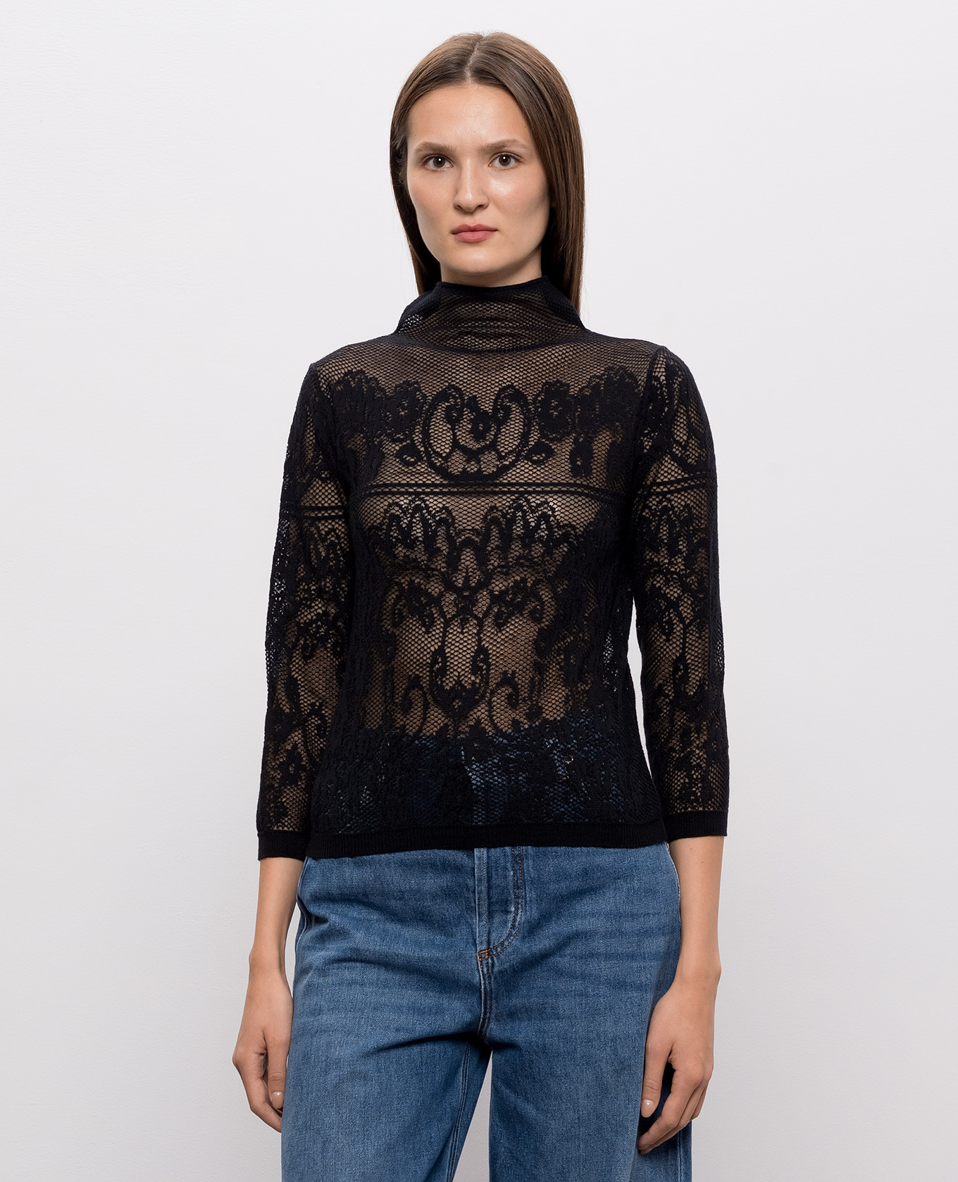 Black patterned top Twinset 3