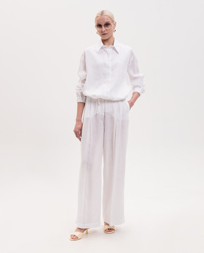 MooRER White linen pants RUMY RUMYJGLX