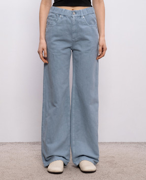 Brunello Cucinelli Blue jeans with linen ML996P4053