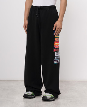 Balenciaga Black Bumper Stickers Sweatpants 871496TUVS8