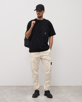 Stone Island Black T-shirt with logo patch L1S152100004S0115