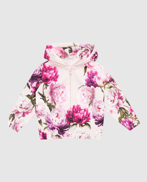Dolce&Gabbana Children's pink sports jacket with floral print L2JWDOG7QWQ