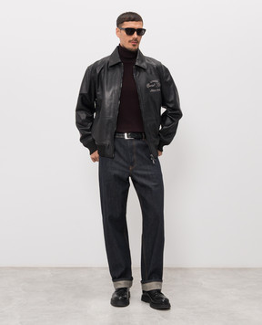 Iceberg Black leather jacket Social Club ZO206805