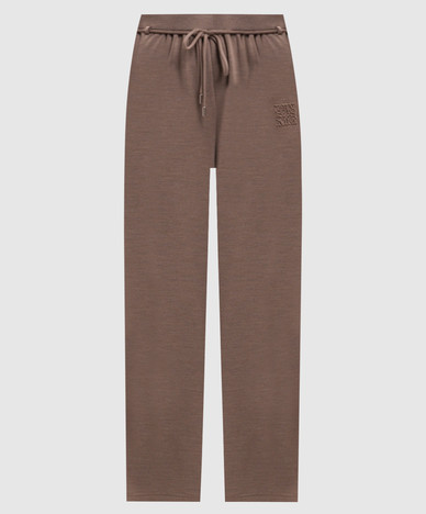 Pantalon de survêtement en feutre de laine marron