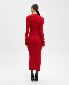 Max Mara Sportmax Red GARIBO ribbed wool dress GARIBO
