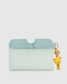 Fendi Green leather cardholder with logo print 8M0562B141