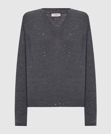 Gray pullover with sequins