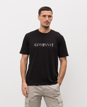 C.P. Company Black T-shirt with logo print MTS085A005100W