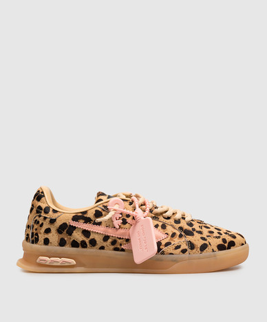 End Of Play beige leather sneakers with print